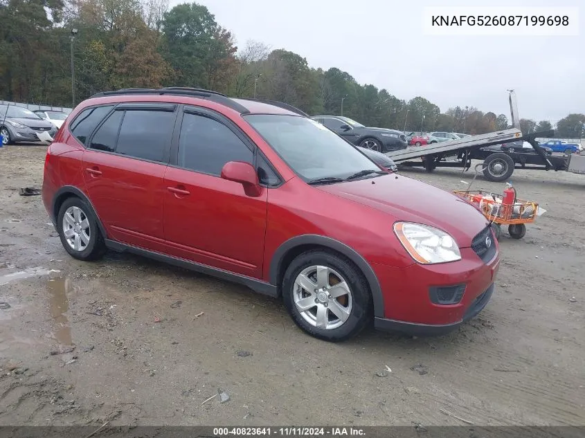 2008 Kia Rondo Lx V6 VIN: KNAFG526087199698 Lot: 40823641