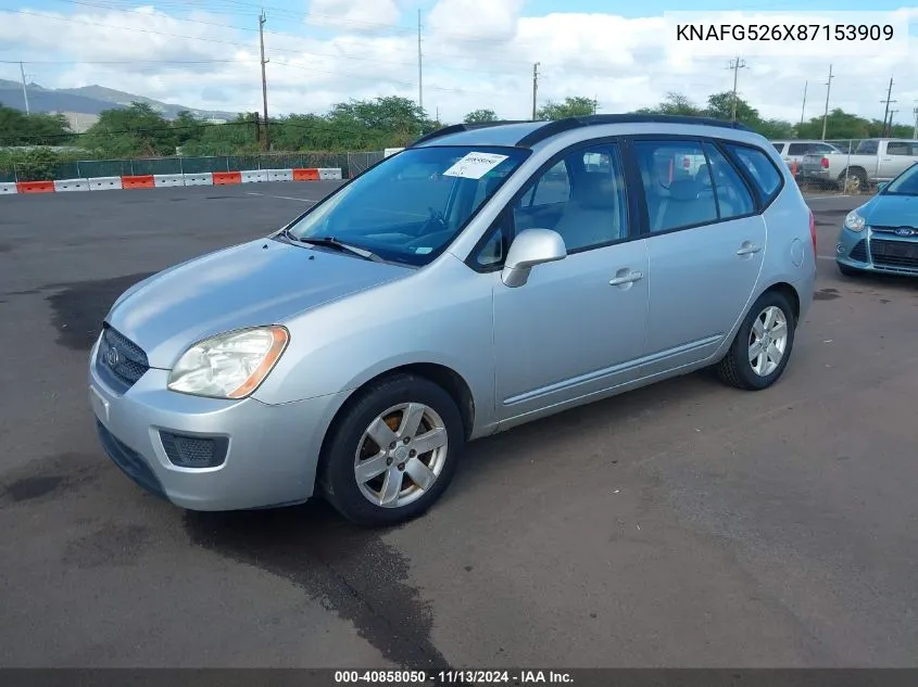 2008 Kia Rondo Lx V6 VIN: KNAFG526X87153909 Lot: 40858050