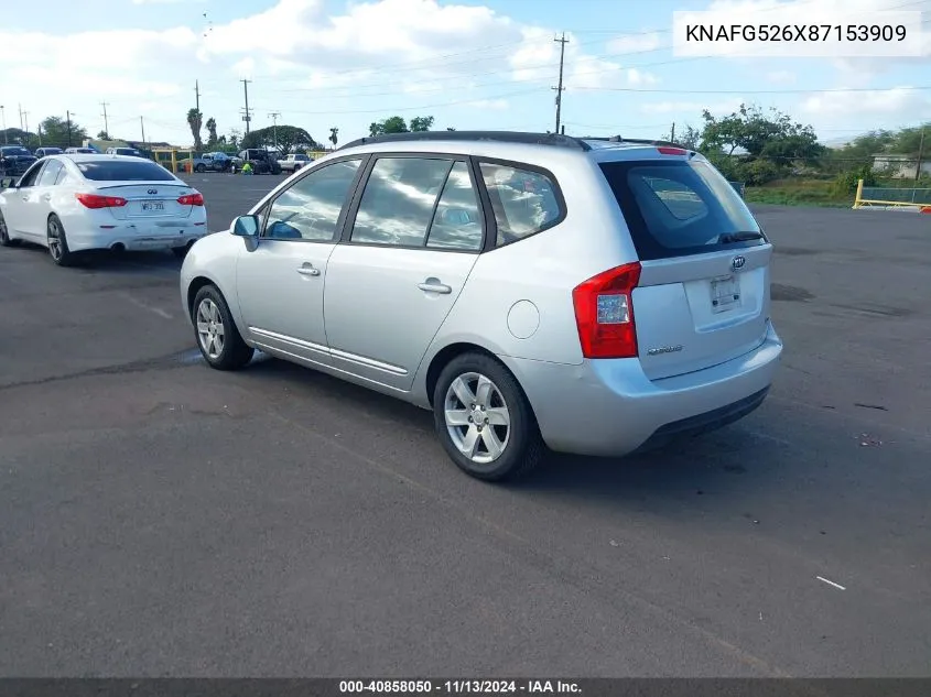 2008 Kia Rondo Lx V6 VIN: KNAFG526X87153909 Lot: 40858050