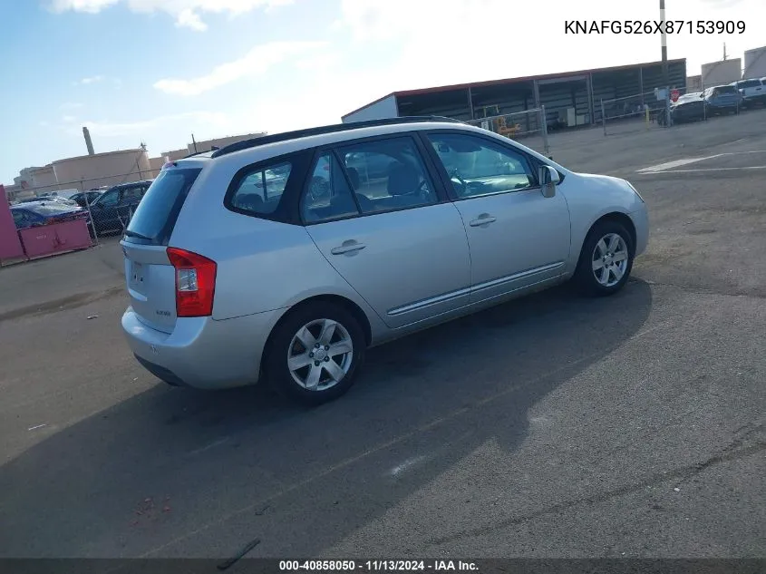 2008 Kia Rondo Lx V6 VIN: KNAFG526X87153909 Lot: 40858050