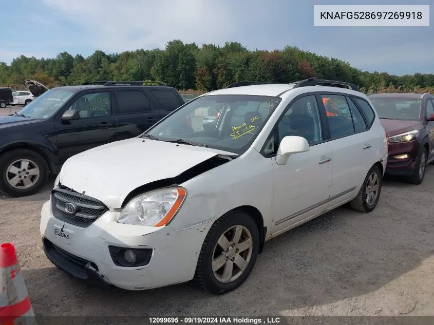 2009 Kia Rondo Lx/Ex VIN: KNAFG528697269918 Lot: 12099695