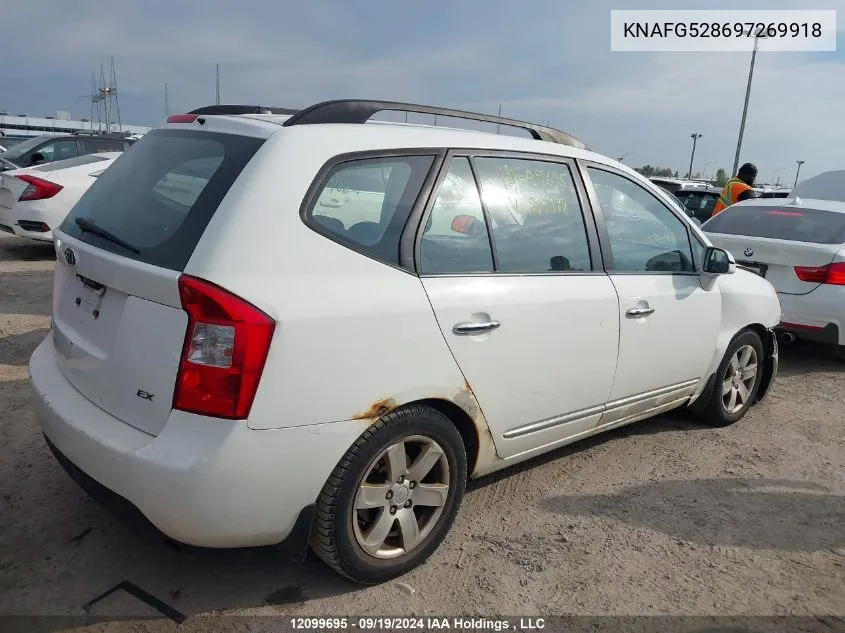 2009 Kia Rondo Lx/Ex VIN: KNAFG528697269918 Lot: 12099695