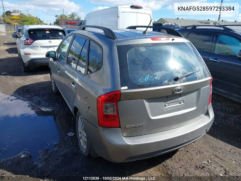 2009 Kia Rondo VIN: KNAFG528597293384 Lot: 12112538