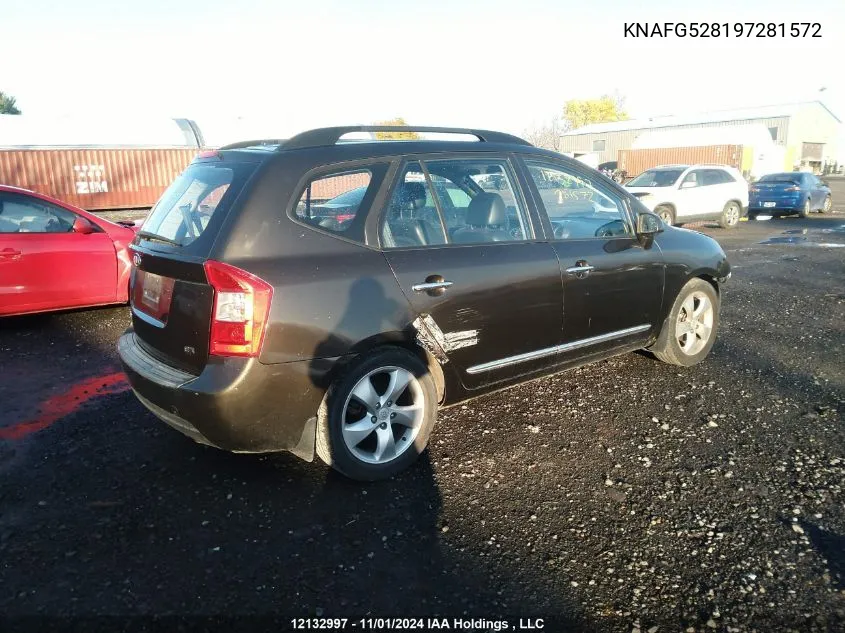 2009 Kia Rondo Lx/Ex VIN: KNAFG528197281572 Lot: 12132997