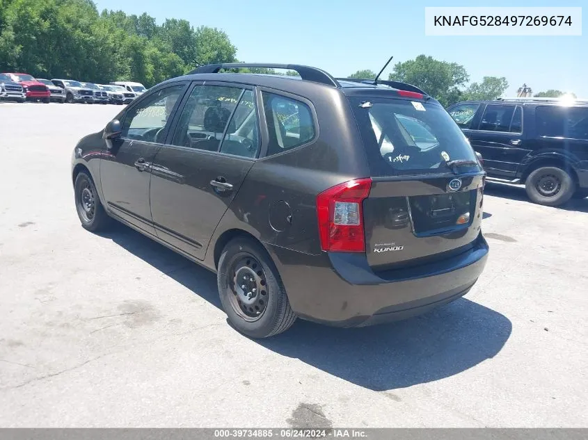 2009 Kia Rondo Lx VIN: KNAFG528497269674 Lot: 39734885