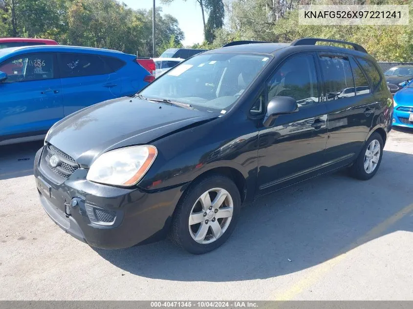 2009 Kia Rondo Lx V6 VIN: KNAFG526X97221241 Lot: 40471345