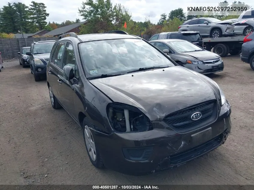 2009 Kia Rondo Lx V6 VIN: KNAFG526397252959 Lot: 40501287