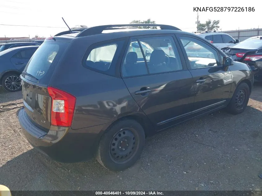 2009 Kia Rondo Lx/Ex VIN: KNAFG528797226186 Lot: 40546401