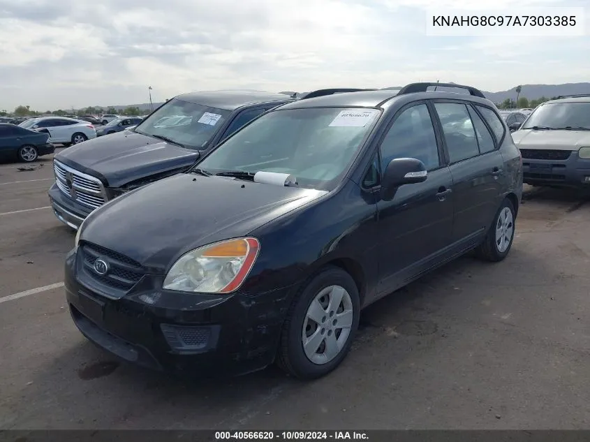 2010 Kia Rondo Lx VIN: KNAHG8C97A7303385 Lot: 40566620