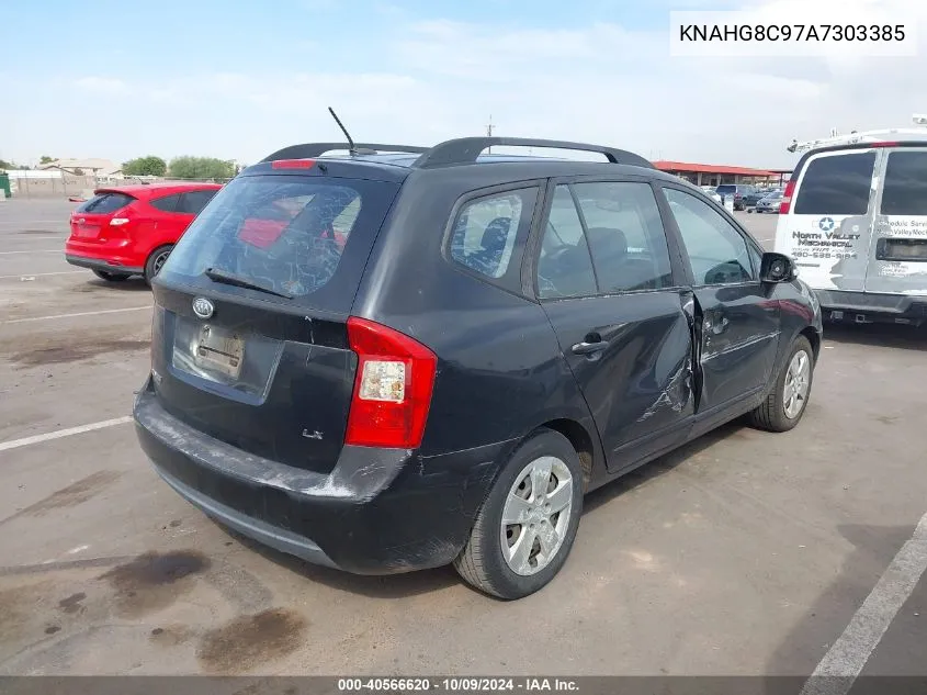 2010 Kia Rondo Lx VIN: KNAHG8C97A7303385 Lot: 40566620