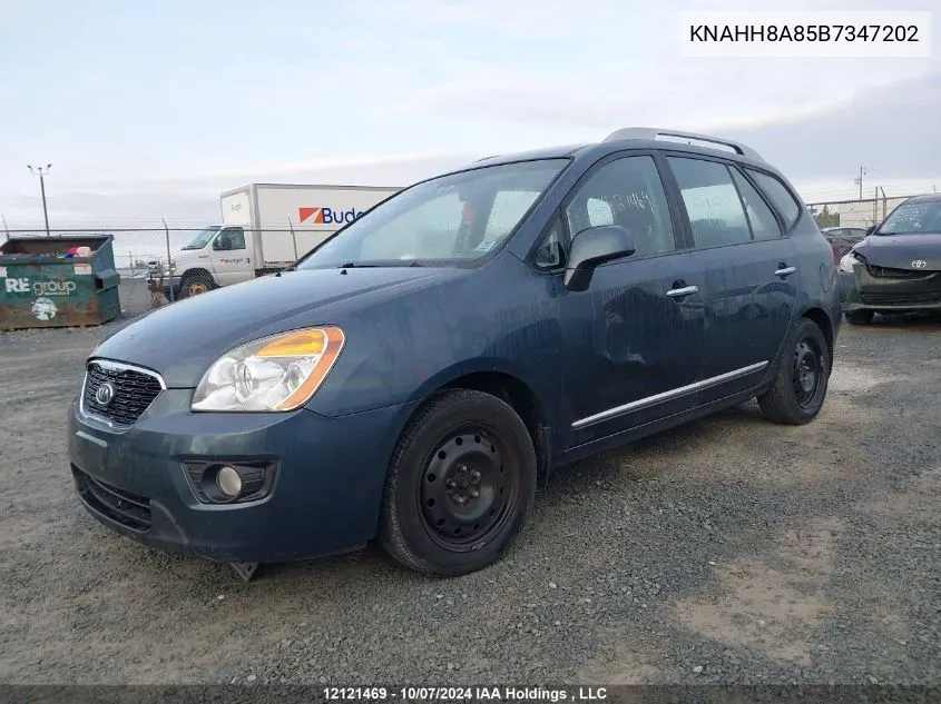 2011 Kia Rondo VIN: KNAHH8A85B7347202 Lot: 12121469