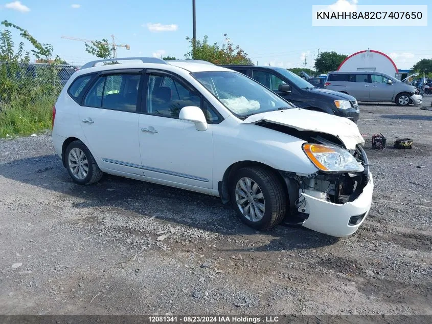 2012 Kia Rondo VIN: KNAHH8A82C7407650 Lot: 12081341