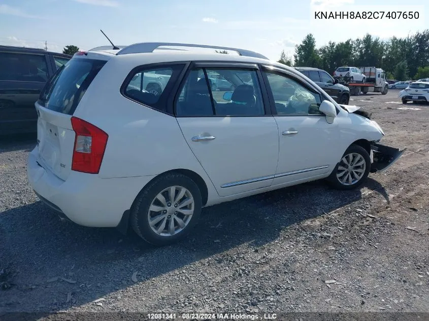 2012 Kia Rondo VIN: KNAHH8A82C7407650 Lot: 12081341