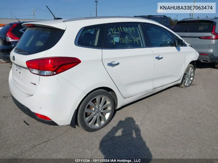 2014 Kia Rondo VIN: KNAHU8A33E7063474 Lot: 12111234