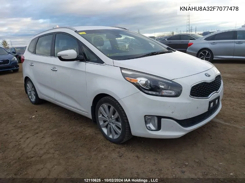 2015 Kia Rondo VIN: KNAHU8A32F7077478 Lot: 12110625