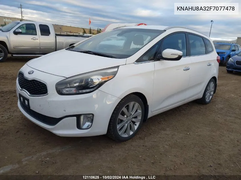 2015 Kia Rondo VIN: KNAHU8A32F7077478 Lot: 12110625