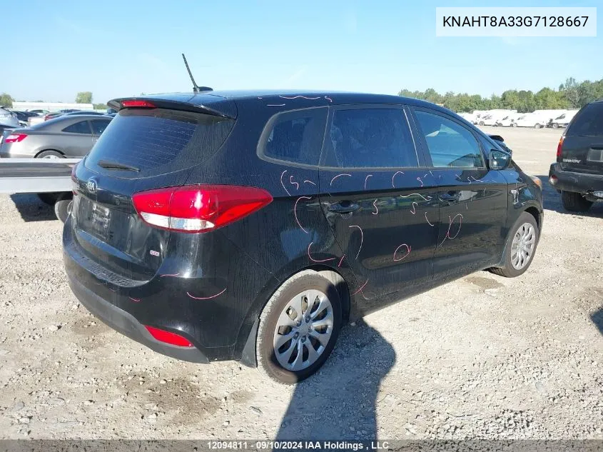 2016 Kia Rondo VIN: KNAHT8A33G7128667 Lot: 12094811