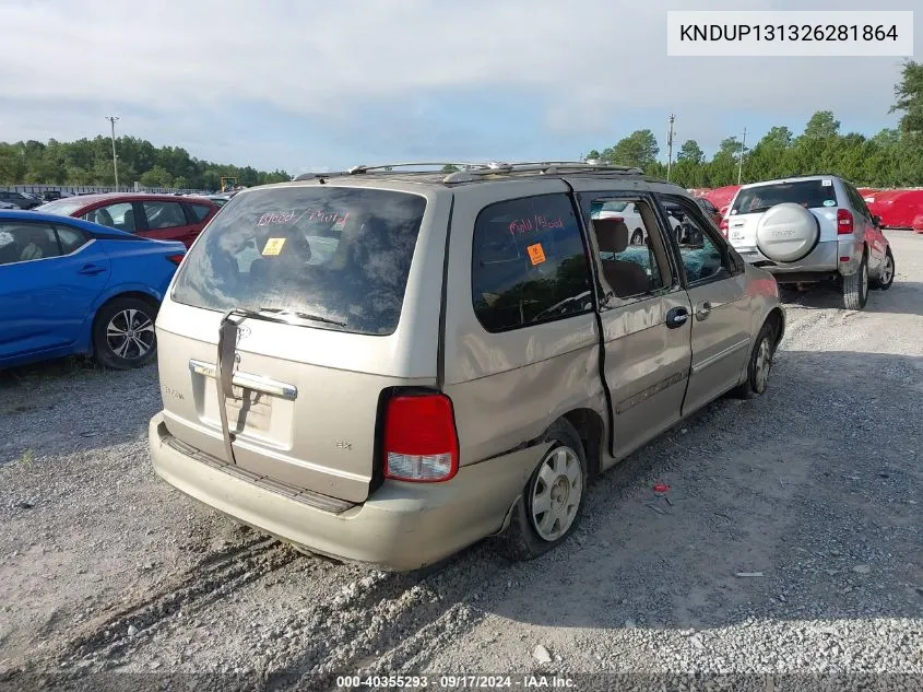 2002 Kia Sedona Ex/Lx VIN: KNDUP131326281864 Lot: 40355293