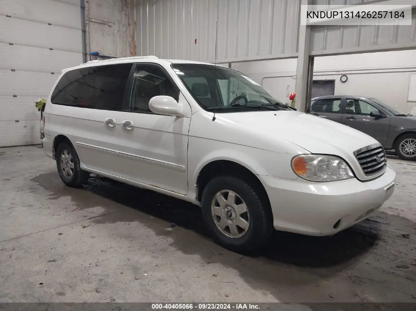 2002 Kia Sedona Ex/Lx VIN: KNDUP131426257184 Lot: 40405066