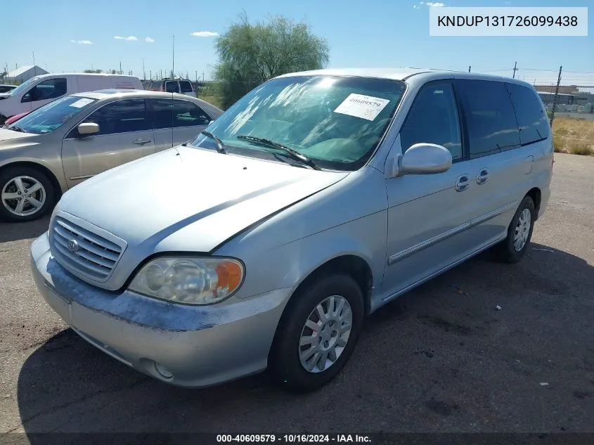 KNDUP131726099438 2002 Kia Sedona Ex/Lx