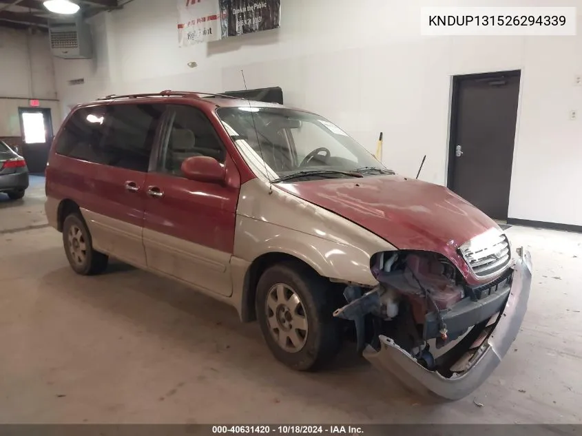 KNDUP131526294339 2002 Kia Sedona Ex/Lx