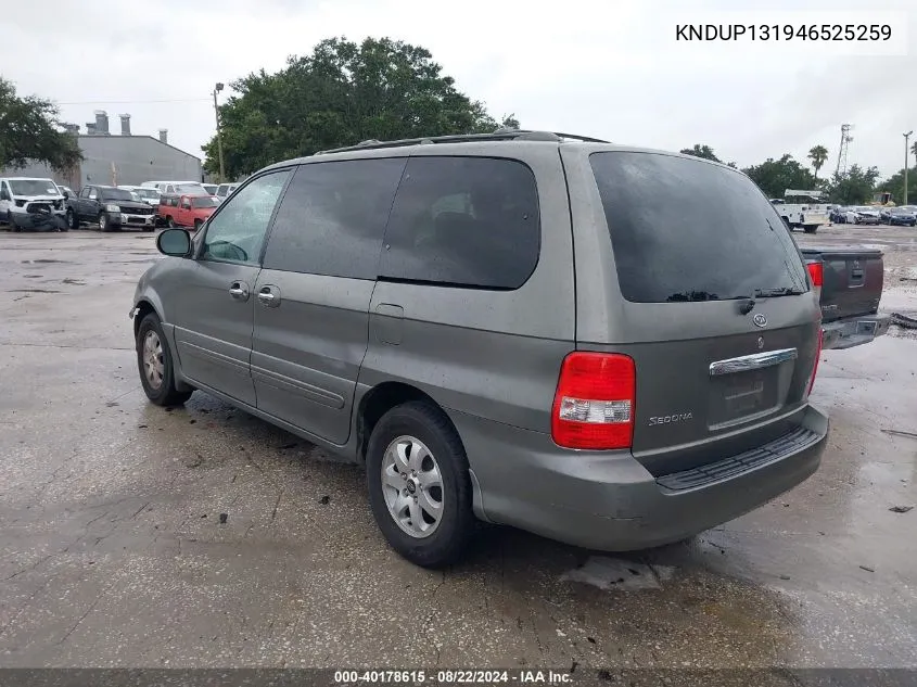 KNDUP131946525259 2004 Kia Sedona Ex/Lx