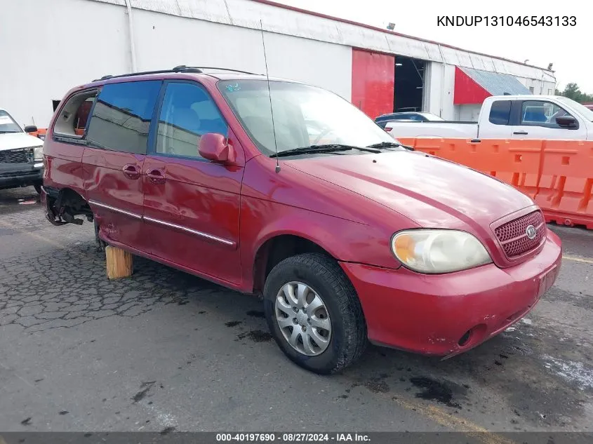 2004 Kia Sedona Ex/Lx VIN: KNDUP131046543133 Lot: 40197690