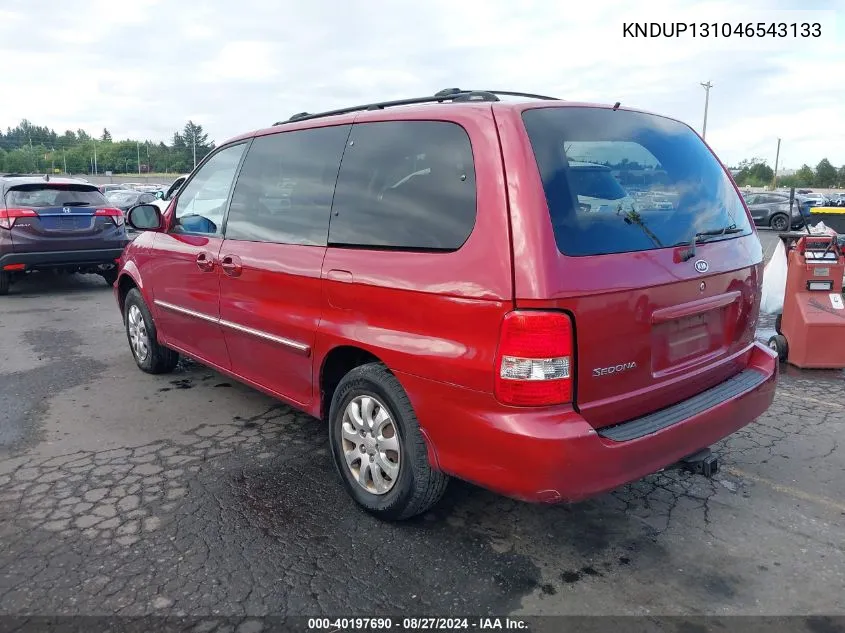 2004 Kia Sedona Ex/Lx VIN: KNDUP131046543133 Lot: 40197690