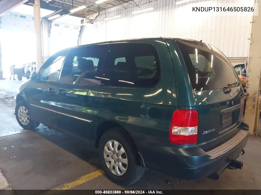 KNDUP131646505826 2004 Kia Sedona Ex/Lx