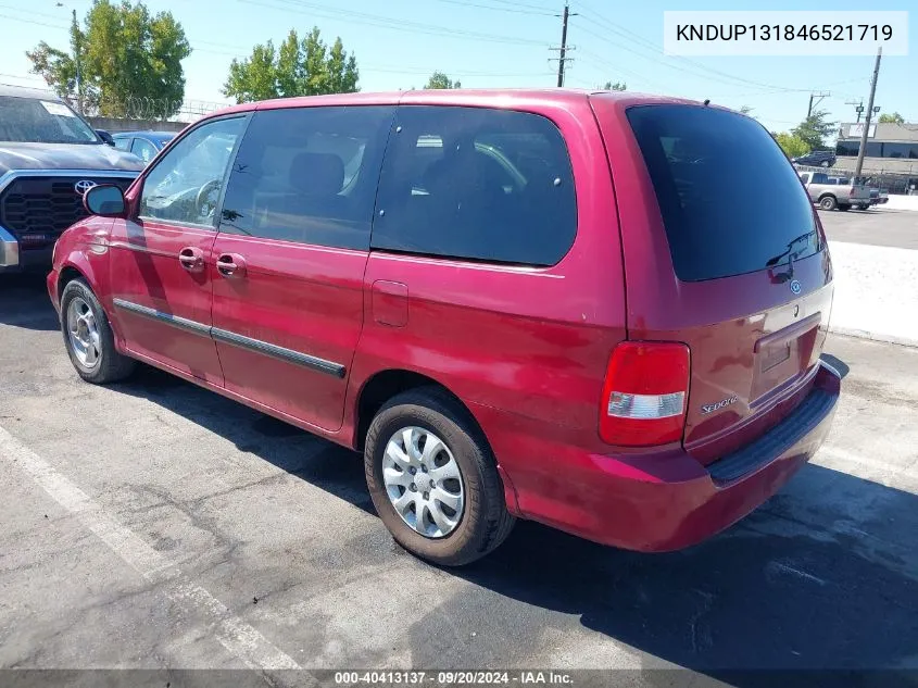 2004 Kia Sedona Ex/Lx VIN: KNDUP131846521719 Lot: 40413137