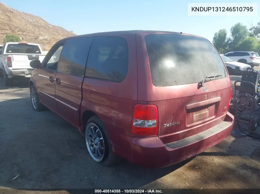 KNDUP131246510795 2004 Kia Sedona Ex/Lx