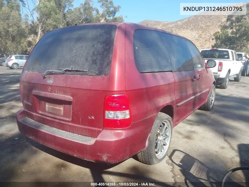 KNDUP131246510795 2004 Kia Sedona Ex/Lx