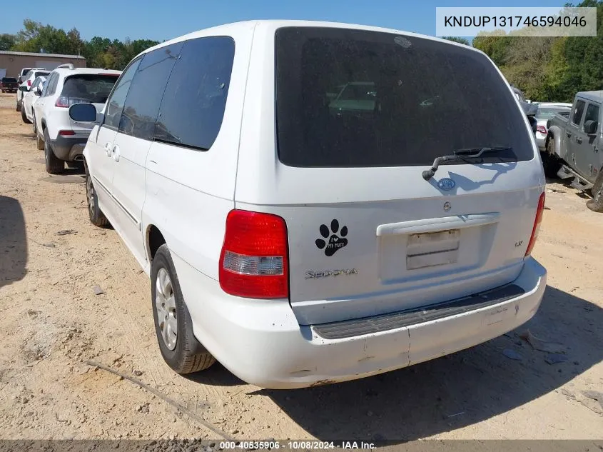 KNDUP131746594046 2004 Kia Sedona Ex/Lx