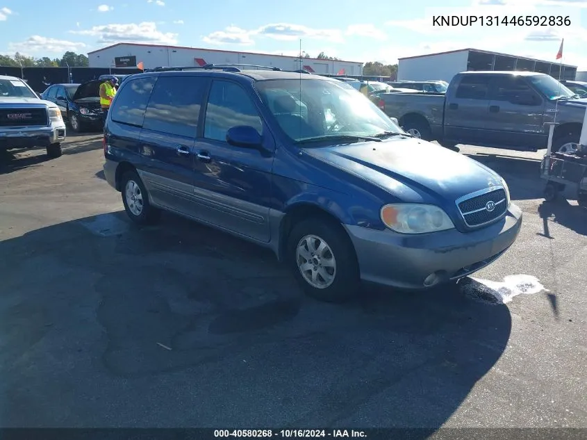 2004 Kia Sedona Ex/Lx VIN: KNDUP131446592836 Lot: 40580268