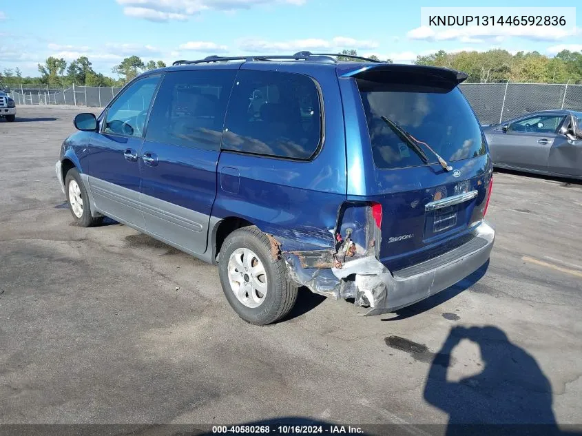 KNDUP131446592836 2004 Kia Sedona Ex/Lx