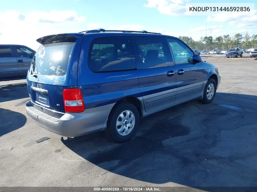 KNDUP131446592836 2004 Kia Sedona Ex/Lx