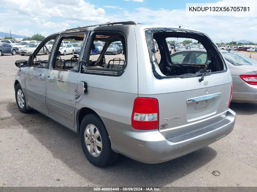 2005 Kia Sedona Ex/Lx VIN: KNDUP132X56705781 Lot: 40068449