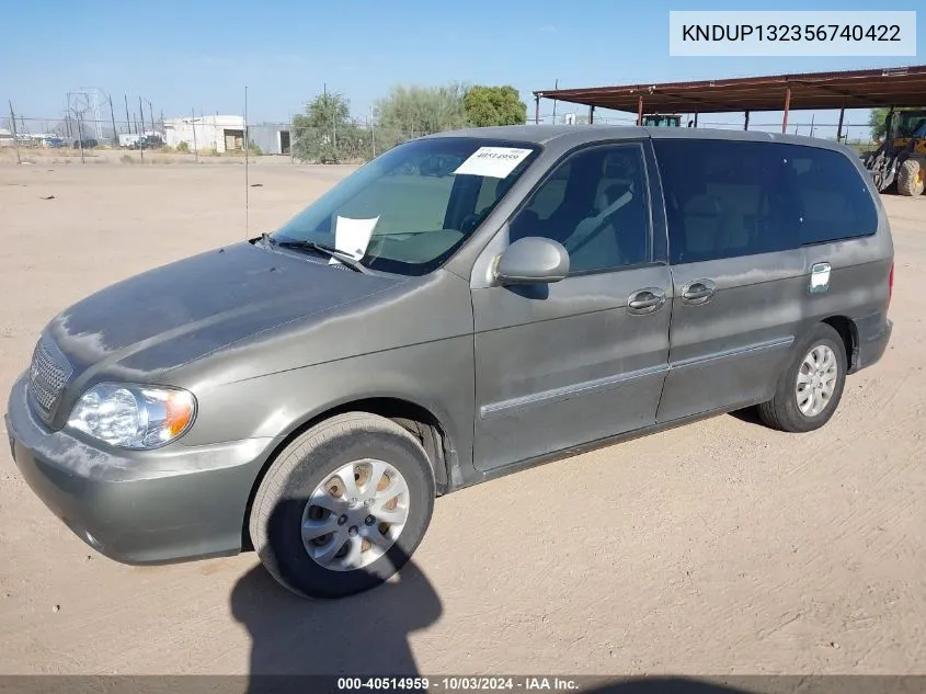 2005 Kia Sedona Ex/Lx VIN: KNDUP132356740422 Lot: 40514959