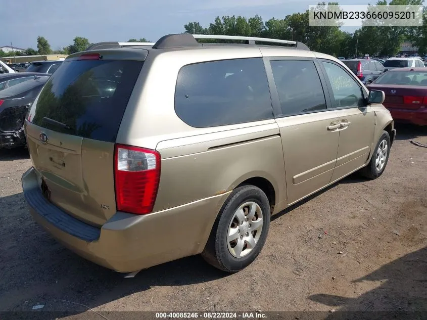 2006 Kia Sedona Ex/Lx VIN: KNDMB233666095201 Lot: 40085246