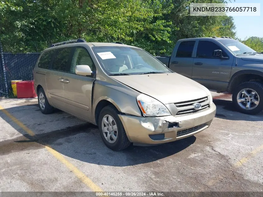 2006 Kia Sedona Ex/Lx VIN: KNDMB233766057718 Lot: 40145255