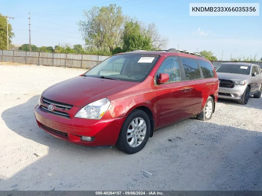 2006 Kia Sedona Ex/Lx VIN: KNDMB233X66035356 Lot: 40264157