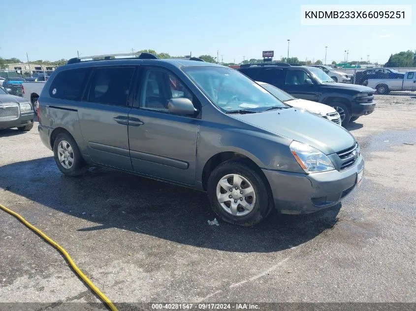 2006 Kia Sedona Ex/Lx VIN: KNDMB233X66095251 Lot: 40281547