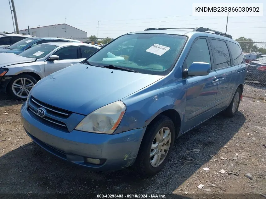 KNDMB233866030902 2006 Kia Sedona Ex/Lx