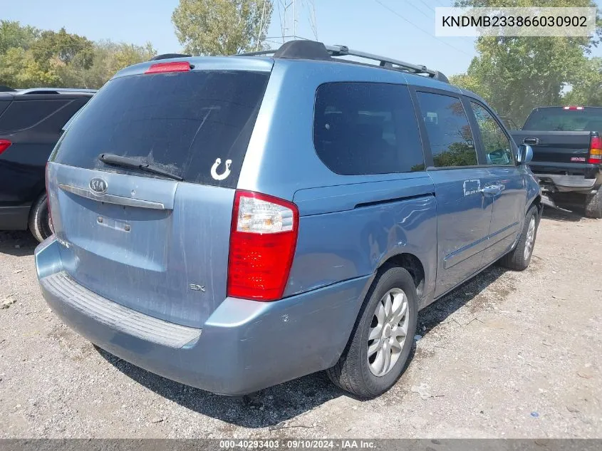 2006 Kia Sedona Ex/Lx VIN: KNDMB233866030902 Lot: 40293403