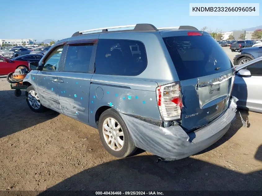 2006 Kia Sedona Ex/Lx VIN: KNDMB233266096054 Lot: 40436468