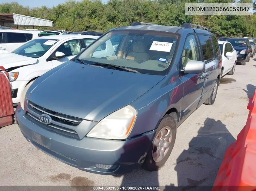 2006 Kia Sedona Ex/Lx VIN: KNDMB233666059847 Lot: 40502195