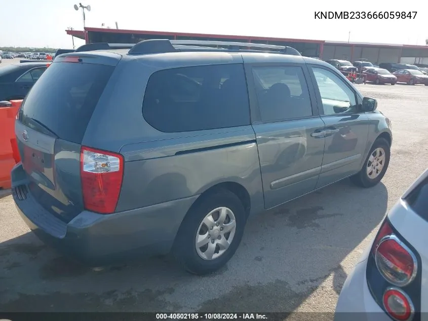 2006 Kia Sedona Ex/Lx VIN: KNDMB233666059847 Lot: 40502195