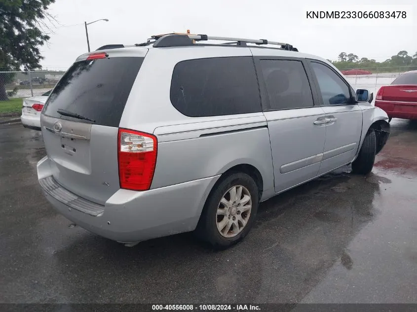 2006 Kia Sedona Ex/Lx VIN: KNDMB233066083478 Lot: 40556008