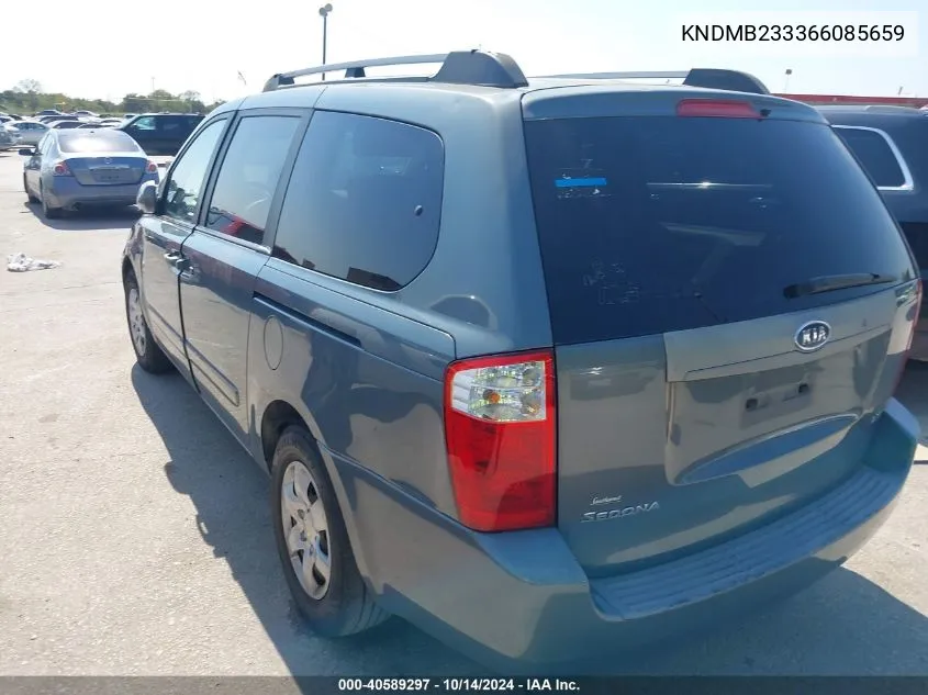 2006 Kia Sedona Ex/Lx VIN: KNDMB233366085659 Lot: 40589297