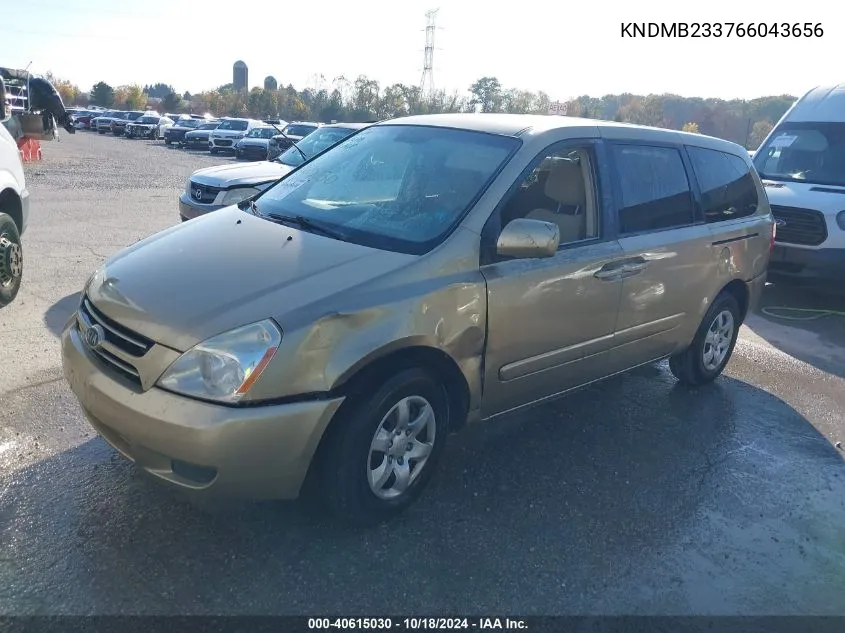 KNDMB233766043656 2006 Kia Sedona Ex/Lx